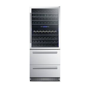Forno Capraia 30-Inch Dual Temperature Zone Wine Cooler, Up to 144 Bottles, Two Refrigerated Drawers, Adjustable Temperature Zones