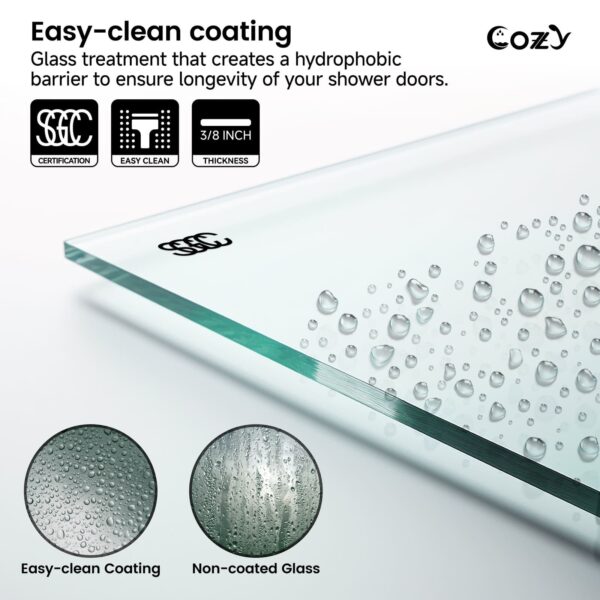 Cozy 44"-49"W x 76"H Frameless Double Sliding Shower Door, 3/8" Tempered Glass