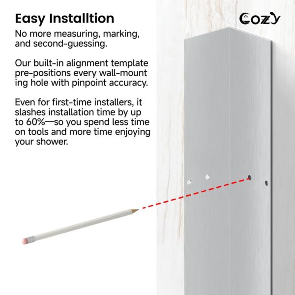 Cozy 56"-61"W x 72"H Frameless Double Sliding Shower Door, 3/8" Tempered Glass