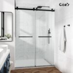 Cozy 44"-49"W x 76"H Frameless Double Sliding Shower Door, 3/8" Tempered Glass