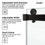 56-61" W x 66" H Frameless Double Sliding Tub Door