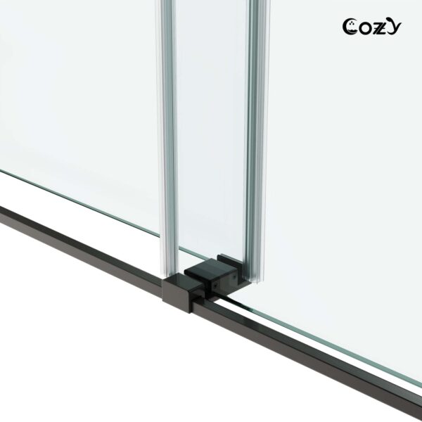 56-61" W x 66" H Frameless Double Sliding Tub Door