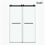 Cozy 44"-49"W x 76"H Frameless Double Sliding Shower Door, 3/8" Tempered Glass