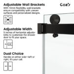 Cozy 44"-49"W x 76"H Frameless Double Sliding Shower Door, 3/8" Tempered Glass