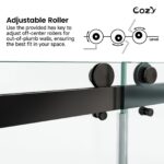 Cozy 44"-49"W x 76"H Frameless Double Sliding Shower Door, 3/8" Tempered Glass