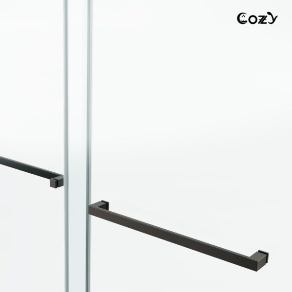 Cozy 44"-49"W x 76"H Frameless Double Sliding Shower Door, 3/8" Tempered Glass