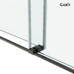 Cozy 44"-49"W x 76"H Frameless Double Sliding Shower Door, 3/8" Tempered Glass