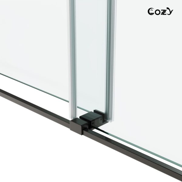 Cozy 44"-49"W x 76"H Frameless Double Sliding Shower Door, 3/8" Tempered Glass