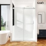 Cozy 56"-61"W x 72"H Frameless Double Sliding Shower Door, 3/8" Tempered Glass