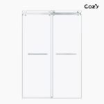 Cozy 44"-49"W x 76"H Frameless Double Sliding Shower Door, 3/8" Tempered Glass