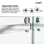 Cozy 44"-49"W x 76"H Frameless Double Sliding Shower Door, 3/8" Tempered Glass
