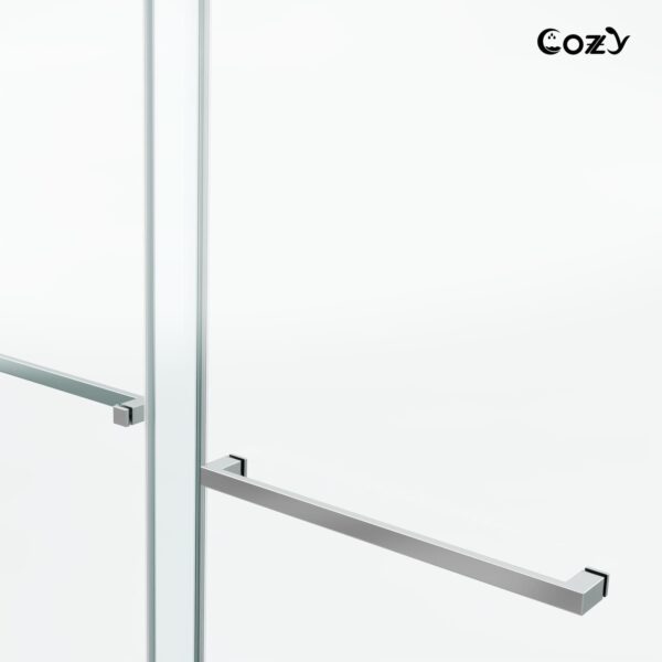 Cozy 44"-49"W x 76"H Frameless Double Sliding Shower Door, 3/8" Tempered Glass