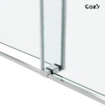 56-61" W x 66" H Frameless Double Sliding Tub Door