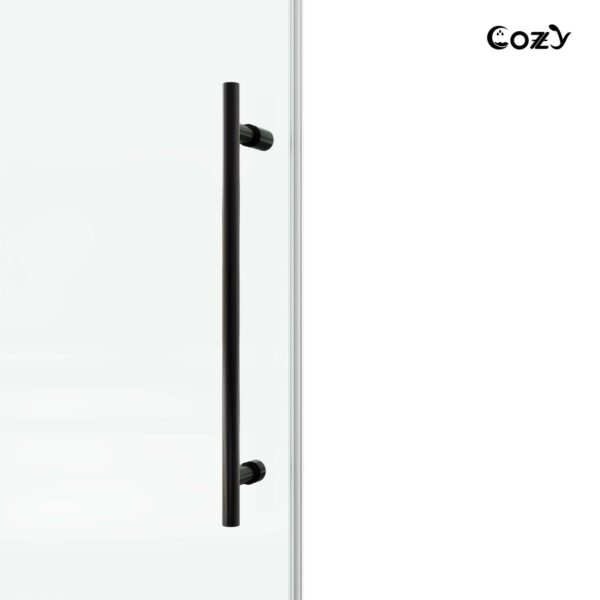 56-61" W x 72" H Frameless Single Sliding Shower Door with 3/8" (10mm) Clear Tempered Glass, Shatter-Resistant Film
