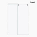 Cozy 44"-49"W x 76"H Frameless Single Sliding Shower Door, 3/8" Tempered Glass