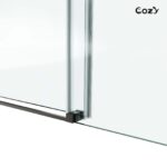 50-55" W X 76" H Frameless Single Sliding Shower Door with 3/8" (10mm) Clear Tempered Glass, Shatter-Resistant Film