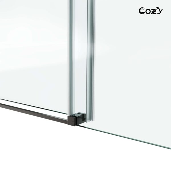 50-55" W X 76" H Frameless Single Sliding Shower Door with 3/8" (10mm) Clear Tempered Glass, Shatter-Resistant Film
