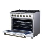 Forno Massimo 36-Inch White Freestanding Gas Range, 6 Sealed Burners, Convection Oven, Energy Efficient