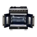 Forno Capriasca 30-Inch Freestanding French Door Gas Range, 4 Burners, Convection Oven, Energy Efficient