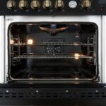Giovanni 30-inch Gas Range Black & Antique Brass Design, 5 Burners 67,000 BTU, 4.32 cu.ft