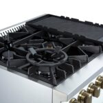 Giovanni 30-inch Gas Range White & Antique Brass Design, 5 Burners 67,000 BTU, 4.32 cu.ft
