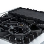Giovanni 30-inch Gas Range Black & Antique Brass Design, 5 Burners 67,000 BTU, 4.32 cu.ft