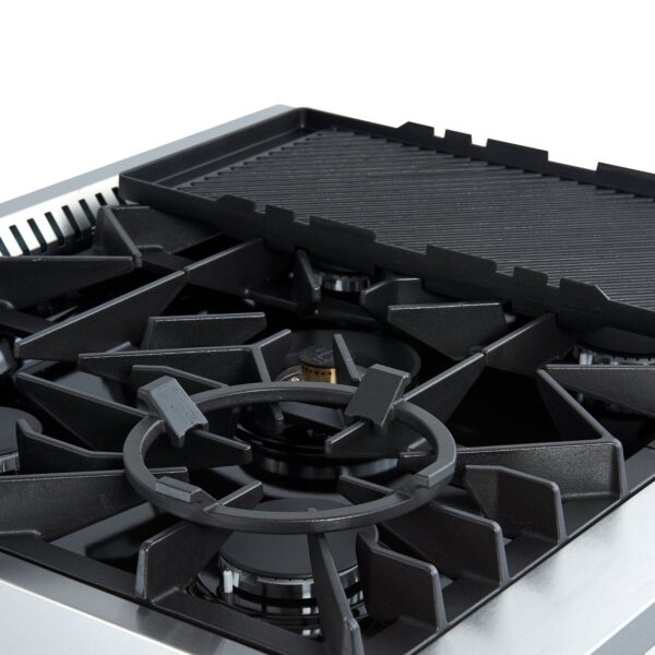 Giovanni 30-inch Gas Range Black & Antique Brass Design, 5 Burners 67,000 BTU, 4.32 cu.ft