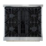 Marco 30-inch Gas Range White & Antique Brass Design, 4 Burners 37,000 BTU, 4.32 cu.ft