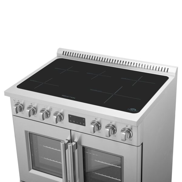 Forno Torino 36 Inch French Door Induction Range with Air Fryer and True Convection Oven