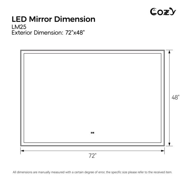 72"x48" LED Mirror, Fornt and Back lit