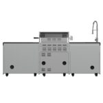 FORNO Bulnes 30-Inch BBQ, 60,000 BTU, 3 Burners with Sear & Rotisserie Infrared Burners, Stainless Steel Outdoor Kitchen with 1.8 cu.ft. Beverage Center & Black Granite Countertops