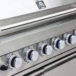 FORNO Bulnes 40-Inch BBQ, 95,000 BTU, 5 Burners, Sear & Rotisserie Infrared with Side Burner, Stainless Steel Outdoor Kitchen with 1.8 cu.ft. Beverage Center & Black Granite Countertops