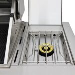FORNO Bulnes 40-Inch BBQ, 95,000 BTU, 5 Burners, Sear & Rotisserie Infrared with Side Burner, Stainless Steel Outdoor Kitchen with 1.8 cu.ft. Beverage Center & Black Granite Countertops