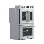 Forno Asti 30-Inch Double Electric Wall Oven with Upper French Doors in Stainless Steel, 7.36 cu. ft. Dual True Convection, 7,200W, Air Fry, Sous Vide, Self-Clean