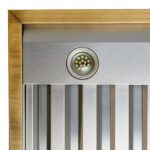 Forno Vittorio 48-Inch Wall Mount Range Hood, Black with Antique Brass Trim, 424 CFM Airflow, Dishwasher-Safe Baffle Filters, Remote Control, 3-Speed Fan, Bright LED Lighting.