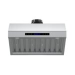 Forno Palazzo 30-Inch Wall Mounted Range Hood, Stainless Steel, Heavy Duty Baffle Filters, Remote Control