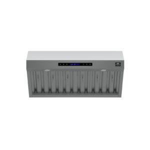 Forno Palazzo 36-Inch Wall Mounted Range Hood, Stainless Steel, Heavy Duty Baffle Filters, Remote Control