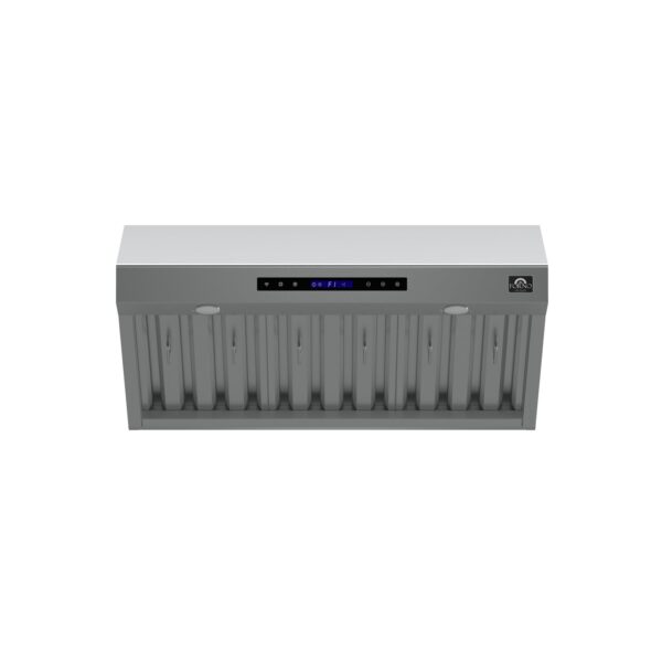 Forno Palazzo 36-Inch Wall Mounted Range Hood, Stainless Steel, Heavy Duty Baffle Filters, Remote Control