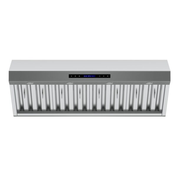 Forno Palazzo 48-Inch Wall Mounted Range Hood, Stainless Steel, Heavy Duty Baffle Filters, Remote Control