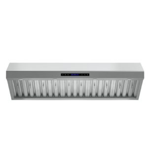 Forno Palazzo 60-Inch Wall Mounted Range Hood, Stainless Steel, Heavy Duty Baffle Filters, Remote Control