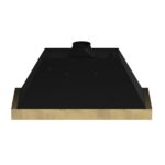 Forno Vittorio 48-Inch Wall Mount Range Hood, Black with Antique Brass Trim, 424 CFM Airflow, Dishwasher-Safe Baffle Filters, Remote Control, 3-Speed Fan, Bright LED Lighting.