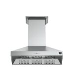 Forno Orvieto 48-Inch Wall Mount Range Hood, LED Lighting, Heavy Duty, Stainless Steel