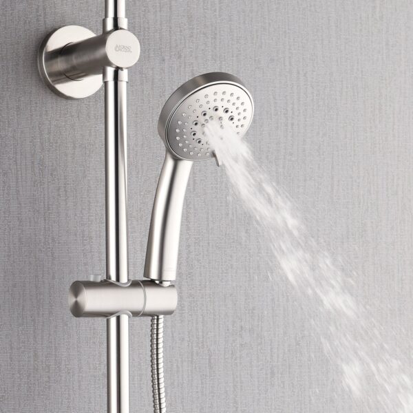 Forno Acqua AcquaSPA Retrofit Shower, Overhead Rainfall Shower, Handheld Shower Head, Body Jets, 6 Way Diverter, Brushed Nickel Finish, 1.8 GPM Flow Rate