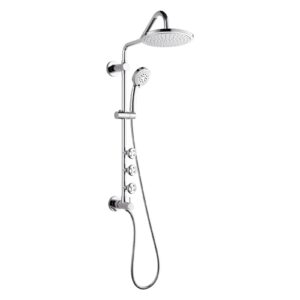 Forno Acqua AcquaSPA Retrofit Shower, Overhead Rainfall Shower, Handheld Shower Head, Body Jets, 6 Way Diverter, Polished Stainless Steel Finish, 2.5 GPM Flow Rate