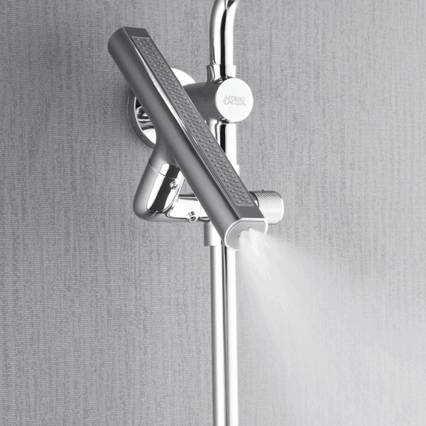 Forno Acqua AcquaFALL Shower, Polished Stainless Steel Finish, Overhead Rainfall Shower, Handheld Shower Head, Body Jets, 2.5 GPM Flow Rate