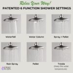 Forno Acqua AcquaFALL Shower, Brushed Nickel Finish, Overhead Rainfall Shower, 7 Way Diverter, Handheld Shower Head, Body Jets, 1.8 GPM Flow Rate