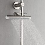 Forno Acqua AcquaFALL Shower, Brushed Nickel Finish, Overhead Rainfall Shower, 7 Way Diverter, Handheld Shower Head, Body Jets, 1.8 GPM Flow Rate