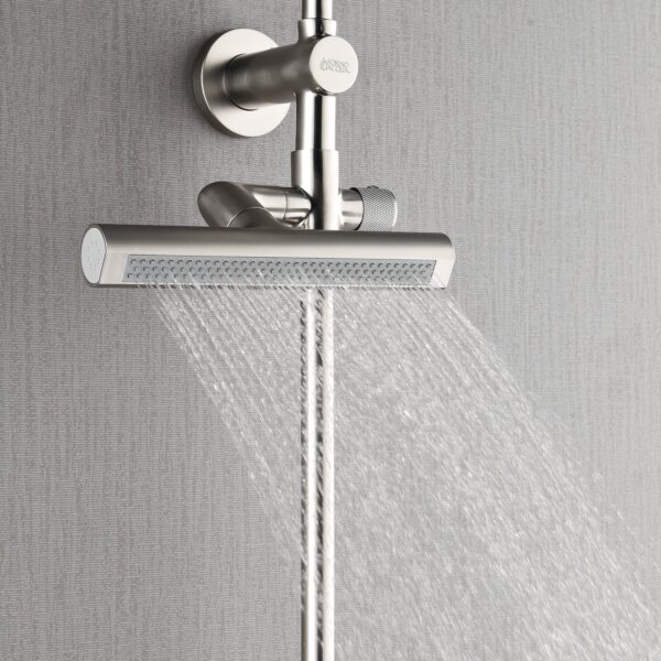 Forno Acqua AcquaFALL Shower, Brushed Nickel Finish, Overhead Rainfall Shower, 7 Way Diverter, Handheld Shower Head, Body Jets, 1.8 GPM Flow Rate