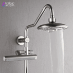 Forno Acqua AcquaFALL Shower, Brushed Nickel Finish, Overhead Rainfall Shower, 7 Way Diverter, Handheld Shower Head, Body Jets, 2.5 GPM Flow Rate