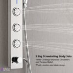 Forno Acqua AcquaSPA Shower Panel with SensoTEMP, Mirrored Stainless Steel Finish, Overhead Rainfall Shower, Handheld Shower Head, Body Jets, 2.5 GPM Flow Rate